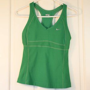 NIKE green white contrast stich built in support size small